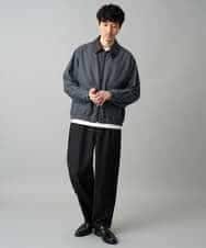 KHLED12069 a.v.v MEN(アー・ヴェ・ヴェ) 【イージーケア/洗濯機で洗える/毛玉になりにくい/ストレッチ】メランジツイルイージーバルーンパンツ ブラック