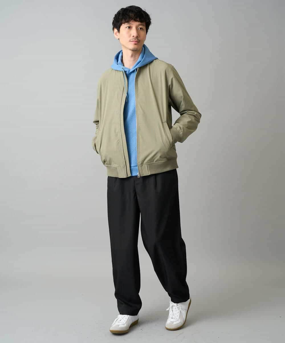 KHLED12069 a.v.v MEN(アー・ヴェ・ヴェ) 【イージーケア/洗濯機で洗える/毛玉になりにくい/ストレッチ】メランジツイルイージーバルーンパンツ ブラック