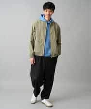 KHLED12069 a.v.v MEN(アー・ヴェ・ヴェ) 【イージーケア/洗濯機で洗える/毛玉になりにくい/ストレッチ】メランジツイルイージーバルーンパンツ ブラック