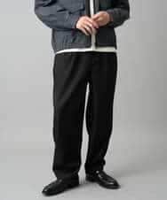 KHLED12069 a.v.v MEN(アー・ヴェ・ヴェ) 【イージーケア/洗濯機で洗える/毛玉になりにくい/ストレッチ】メランジツイルイージーバルーンパンツ ブラック