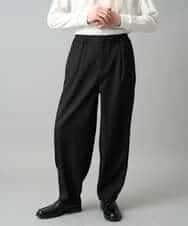 KHLED12069 a.v.v MEN(アー・ヴェ・ヴェ) 【イージーケア/洗濯機で洗える/毛玉になりにくい/ストレッチ】メランジツイルイージーバルーンパンツ ブラック