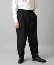 KHLED12069 a.v.v MEN(アー・ヴェ・ヴェ) 【イージーケア/洗濯機で洗える/毛玉になりにくい/ストレッチ】メランジツイルイージーバルーンパンツ ブラック