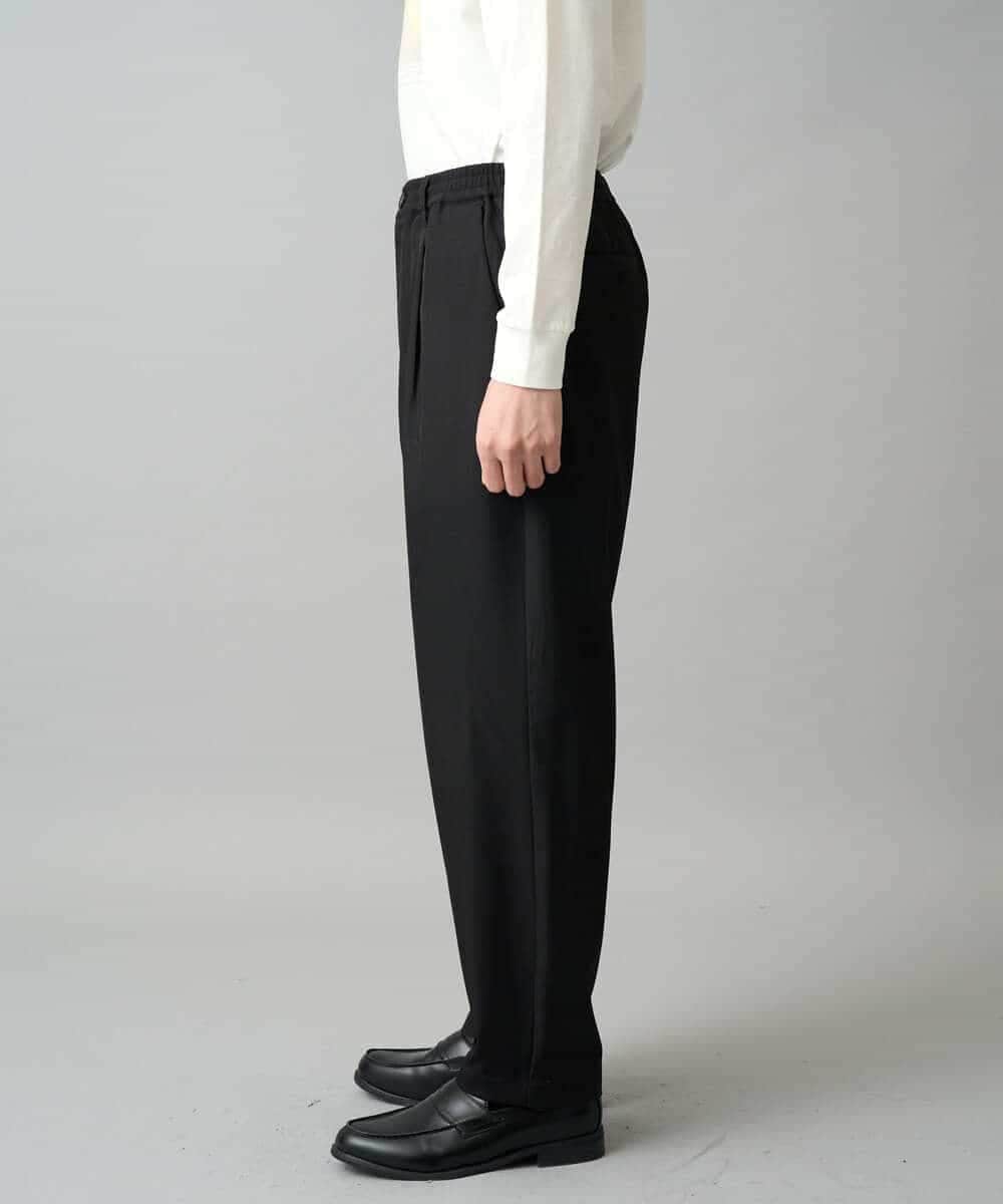 KHLED12069 a.v.v MEN(アー・ヴェ・ヴェ) 【イージーケア/洗濯機で洗える/毛玉になりにくい/ストレッチ】メランジツイルイージーバルーンパンツ ブラック