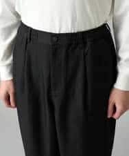 KHLED12069 a.v.v MEN(アー・ヴェ・ヴェ) 【イージーケア/洗濯機で洗える/毛玉になりにくい/ストレッチ】メランジツイルイージーバルーンパンツ ブラック