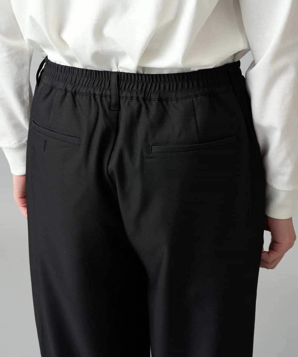 KHLED12069 a.v.v MEN(アー・ヴェ・ヴェ) 【イージーケア/洗濯機で洗える/毛玉になりにくい/ストレッチ】メランジツイルイージーバルーンパンツ ブラック