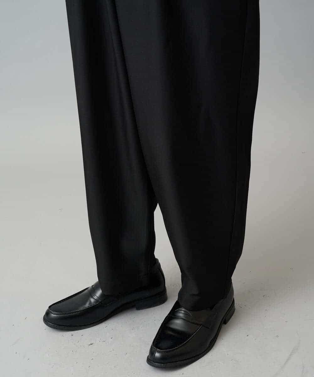 KHLED12069 a.v.v MEN(アー・ヴェ・ヴェ) 【イージーケア/洗濯機で洗える/毛玉になりにくい/ストレッチ】メランジツイルイージーバルーンパンツ ブラック