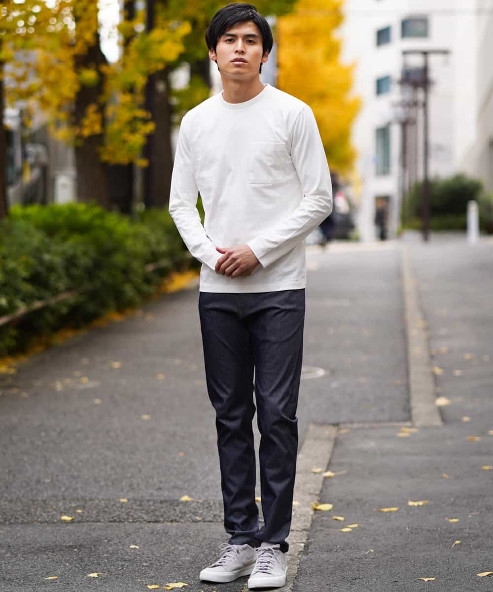 KHLEG10059 a.v.v MEN(アー・ヴェ・ヴェ) ワンダーシェイプストレッチスキニーパンツ ネイビー