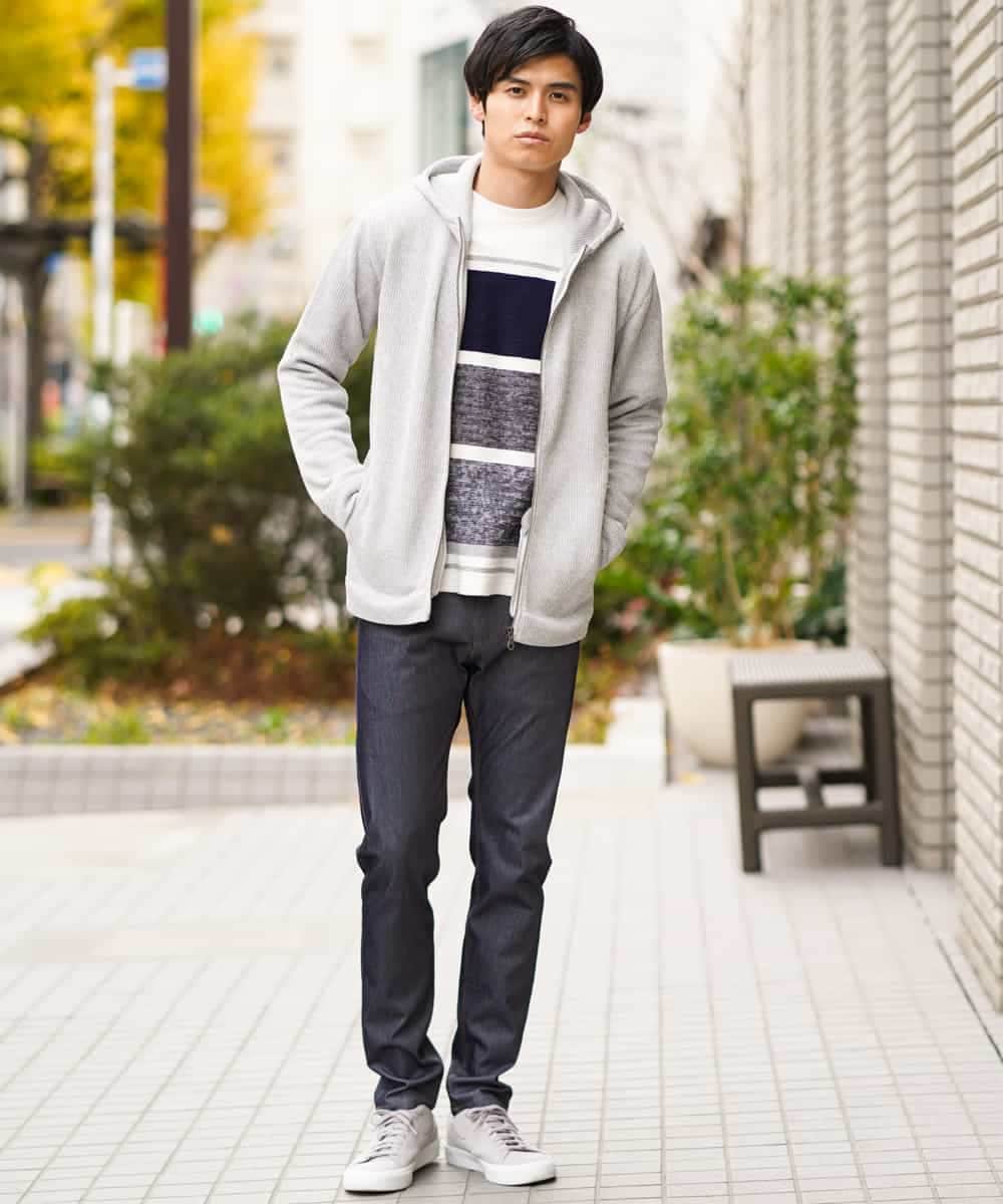 KHLEG10059 a.v.v MEN(アー・ヴェ・ヴェ) ワンダーシェイプストレッチスキニーパンツ ネイビー