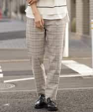 KHLEP04059 a.v.v MEN(アー・ヴェ・ヴェ) 【洗濯機で洗える/ストレッチ】アーバンタックチェックパンツ ベージュ