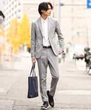 KHLES01059 a.v.v MEN(アー・ヴェ・ヴェ) 【軽撥水/ストレッチ】スマートスラックス グレイッシュネイビー