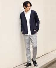 KHLES01059 a.v.v MEN(アー・ヴェ・ヴェ) 【軽撥水/ストレッチ】スマートスラックス グレイッシュネイビー
