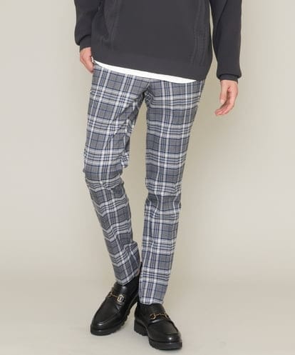 KHLES02059 a.v.v MEN 【S-XXL】チェック柄スマートスラックス
