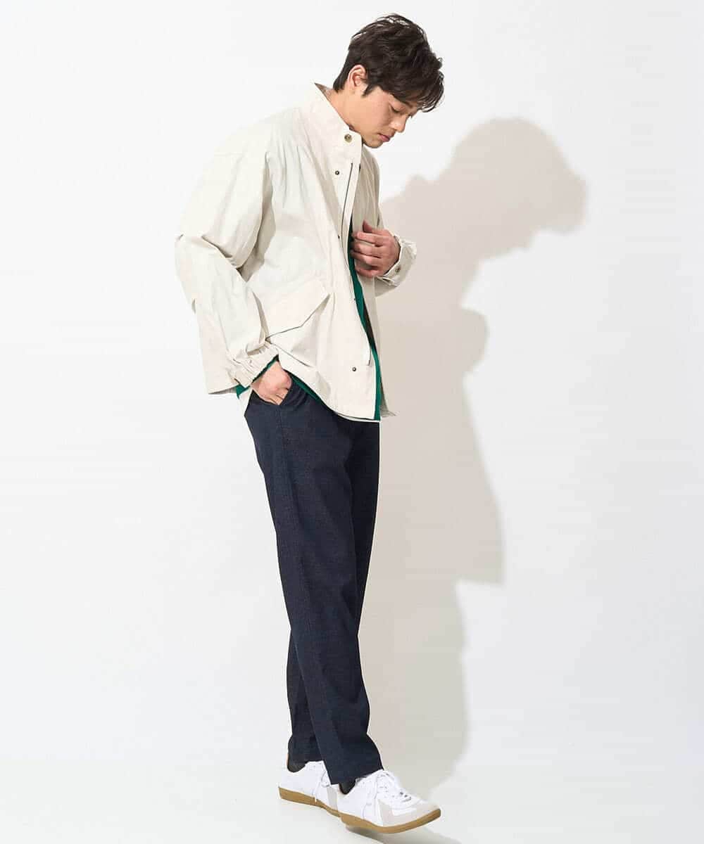 KHLEV02064 a.v.v MEN(アー・ヴェ・ヴェ) 【ストレッチ】スマートシャンブレーテーパードパンツ ブラック