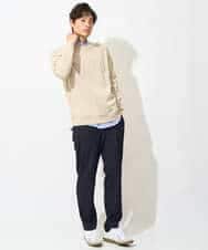 KHLEV02064 a.v.v MEN(アー・ヴェ・ヴェ) 【ストレッチ】スマートシャンブレーテーパードパンツ ブラック