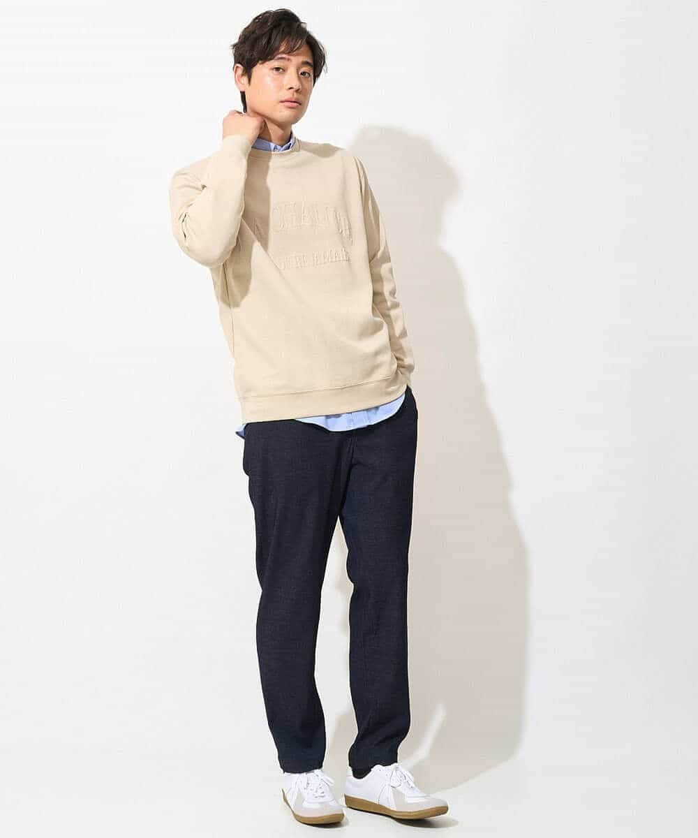 KHLEV02064 a.v.v MEN(アー・ヴェ・ヴェ) 【ストレッチ】スマートシャンブレーテーパードパンツ ブラック