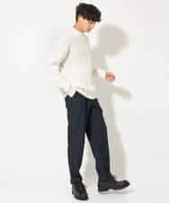 KHLEV02064 a.v.v MEN(アー・ヴェ・ヴェ) 【ストレッチ】スマートシャンブレーテーパードパンツ ブラック