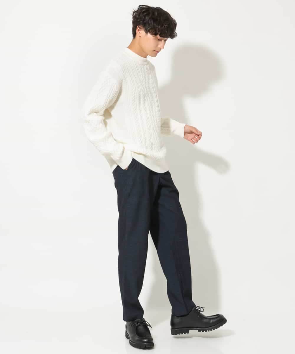 KHLEV02064 a.v.v MEN(アー・ヴェ・ヴェ) 【ストレッチ】スマートシャンブレーテーパードパンツ ブラック