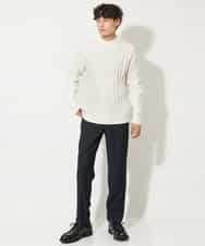 KHLEV02064 a.v.v MEN(アー・ヴェ・ヴェ) 【ストレッチ】スマートシャンブレーテーパードパンツ ブラック