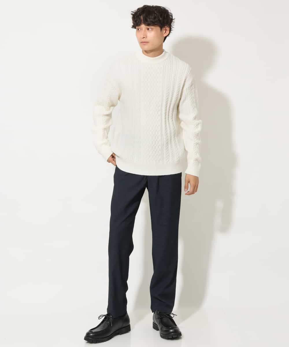KHLEV02064 a.v.v MEN(アー・ヴェ・ヴェ) 【ストレッチ】スマートシャンブレーテーパードパンツ ブラック
