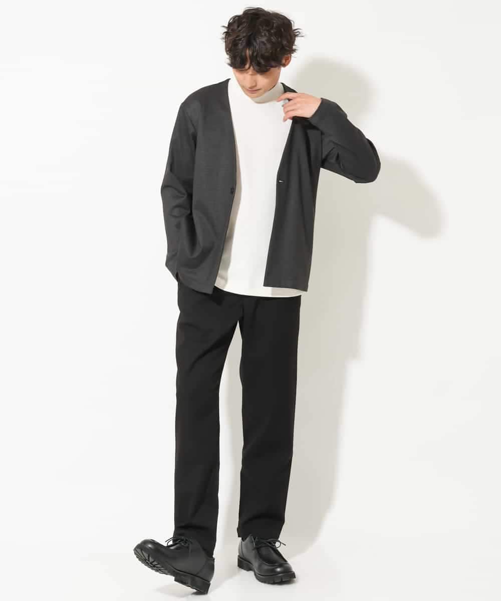 KHLEV02064 a.v.v MEN(アー・ヴェ・ヴェ) 【ストレッチ】スマートシャンブレーテーパードパンツ ブラック