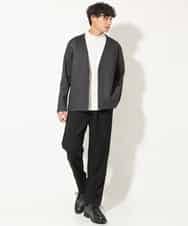 KHLEV02064 a.v.v MEN(アー・ヴェ・ヴェ) 【ストレッチ】スマートシャンブレーテーパードパンツ ブラック