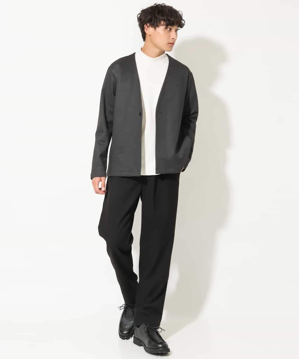 KHLEV02064 a.v.v MEN(アー・ヴェ・ヴェ) 【ストレッチ】スマートシャンブレーテーパードパンツ ブラック