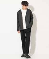 KHLEV02064 a.v.v MEN(アー・ヴェ・ヴェ) 【ストレッチ】スマートシャンブレーテーパードパンツ ブラック
