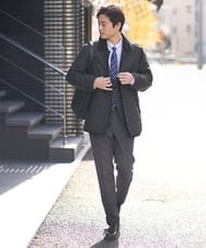KHLEV80069 a.v.v MEN(アー・ヴェ・ヴェ) 【ビジネス/七五三/セレモニー】シャークスキンストレッチイージースラックス（セットアップ可） ダークグレー