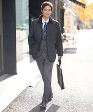 KHLEV80069 a.v.v MEN(アー・ヴェ・ヴェ) 【ビジネス/七五三/セレモニー】シャークスキンストレッチイージースラックス（セットアップ可） ダークグレー