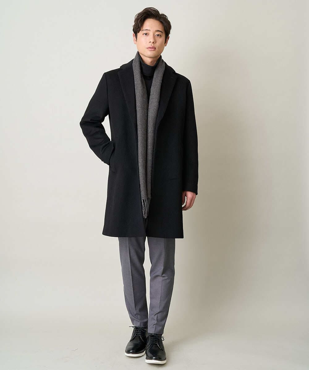 KHLEV80069 a.v.v MEN(アー・ヴェ・ヴェ) 【ビジネス/七五三/セレモニー】シャークスキンストレッチイージースラックス（セットアップ可） ダークグレー