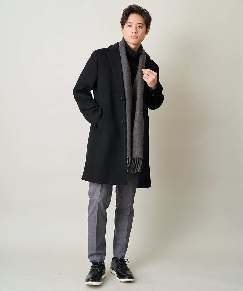 KHLEV80069 a.v.v MEN(アー・ヴェ・ヴェ) 【ビジネス/七五三/セレモニー】シャークスキンストレッチイージースラックス（セットアップ可） ダークグレー