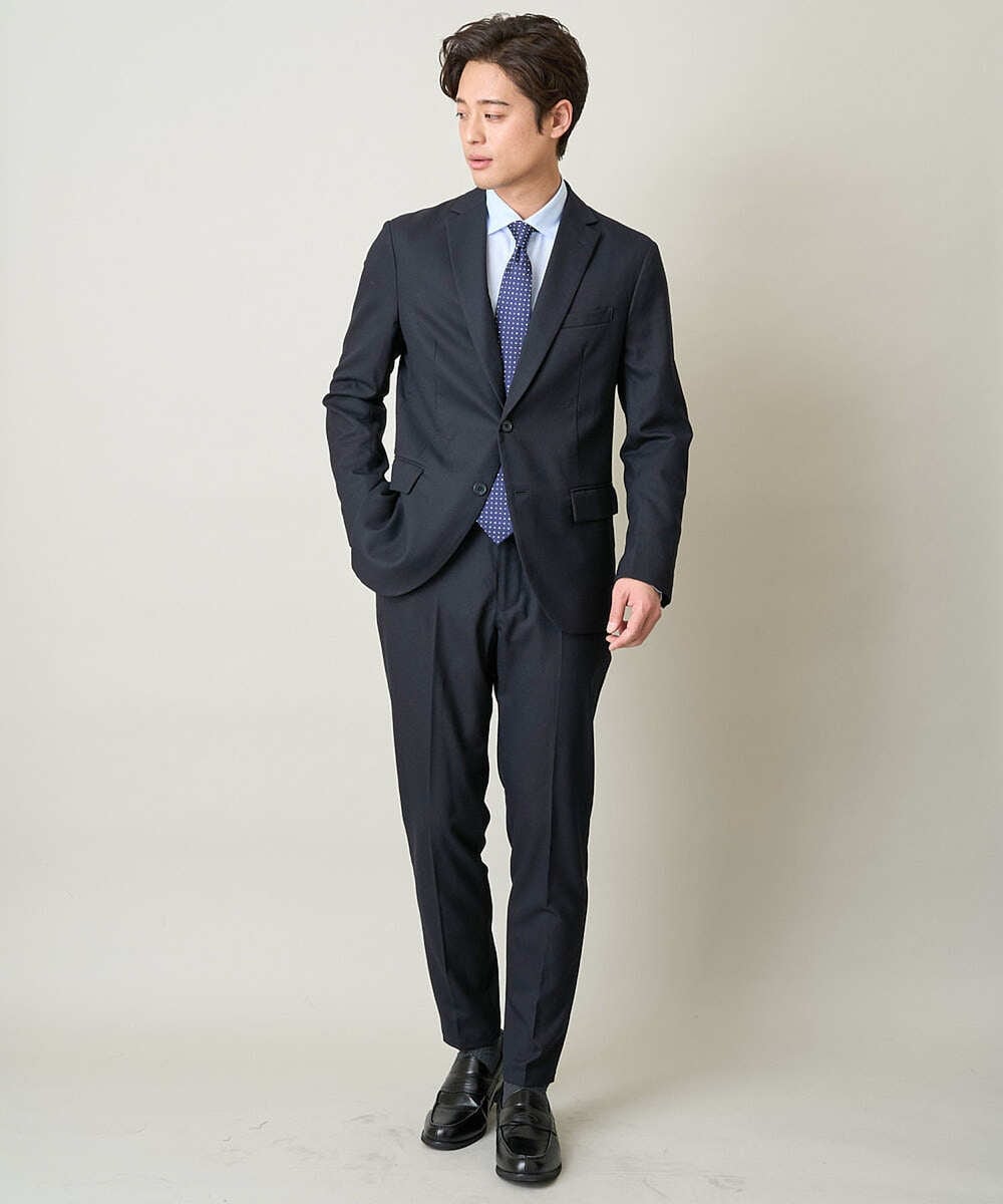 KHLEV80069 a.v.v MEN(アー・ヴェ・ヴェ) 【ビジネス/七五三/セレモニー】シャークスキンストレッチイージースラックス（セットアップ可） ダークグレー