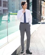 KHLEV80069 a.v.v MEN(アー・ヴェ・ヴェ) 【ビジネス/七五三/セレモニー】シャークスキンストレッチイージースラックス（セットアップ可） ダークグレー
