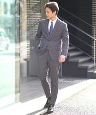 KHLEV80069 a.v.v MEN(アー・ヴェ・ヴェ) 【ビジネス/七五三/セレモニー】シャークスキンストレッチイージースラックス（セットアップ可） ダークグレー