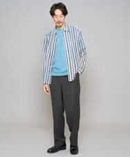 KHLFD13069 a.v.v MEN(アー・ヴェ・ヴェ) 【イージーケア/洗濯機で洗える/毛玉になりにくい/ストレッチ】メッシュストレッチワンタックワイドイージースラックス ダークグレー