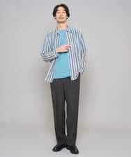 KHLFD13069 a.v.v MEN(アー・ヴェ・ヴェ) 【イージーケア/洗濯機で洗える/毛玉になりにくい/ストレッチ】メッシュストレッチワンタックワイドイージースラックス ダークグレー