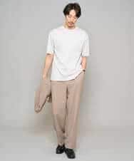 KHLFD13069 a.v.v MEN(アー・ヴェ・ヴェ) 【イージーケア/洗濯機で洗える/毛玉になりにくい/ストレッチ】メッシュストレッチワンタックワイドイージースラックス ダークグレー