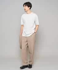 KHLFD13069 a.v.v MEN(アー・ヴェ・ヴェ) 【イージーケア/洗濯機で洗える/毛玉になりにくい/ストレッチ】メッシュストレッチワンタックワイドイージースラックス ダークグレー