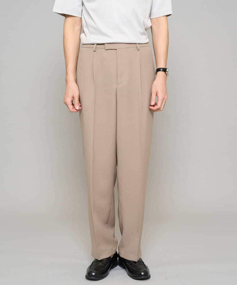 KHLFD13069 a.v.v MEN(アー・ヴェ・ヴェ) 【イージーケア/洗濯機で洗える/毛玉になりにくい/ストレッチ】メッシュストレッチワンタックワイドイージースラックス ダークグレー