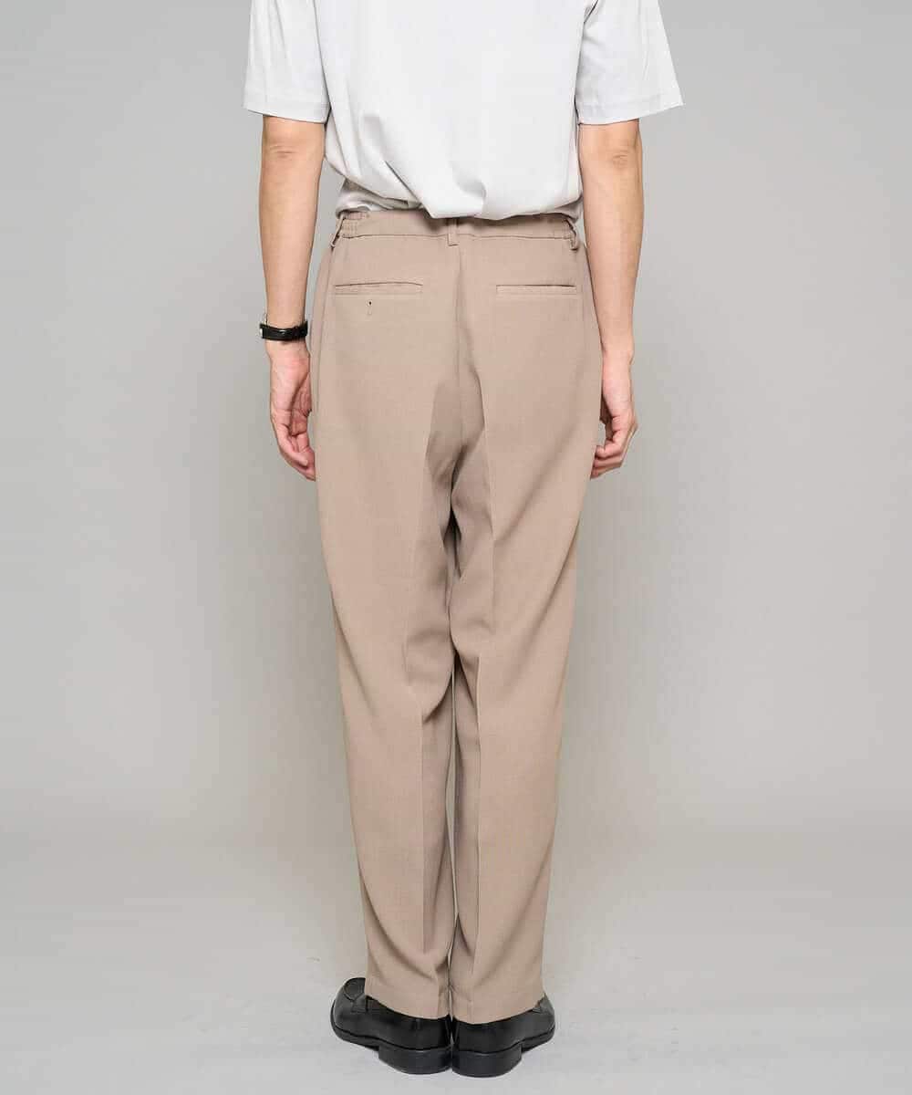 KHLFD13069 a.v.v MEN(アー・ヴェ・ヴェ) 【イージーケア/洗濯機で洗える/毛玉になりにくい/ストレッチ】メッシュストレッチワンタックワイドイージースラックス ダークグレー