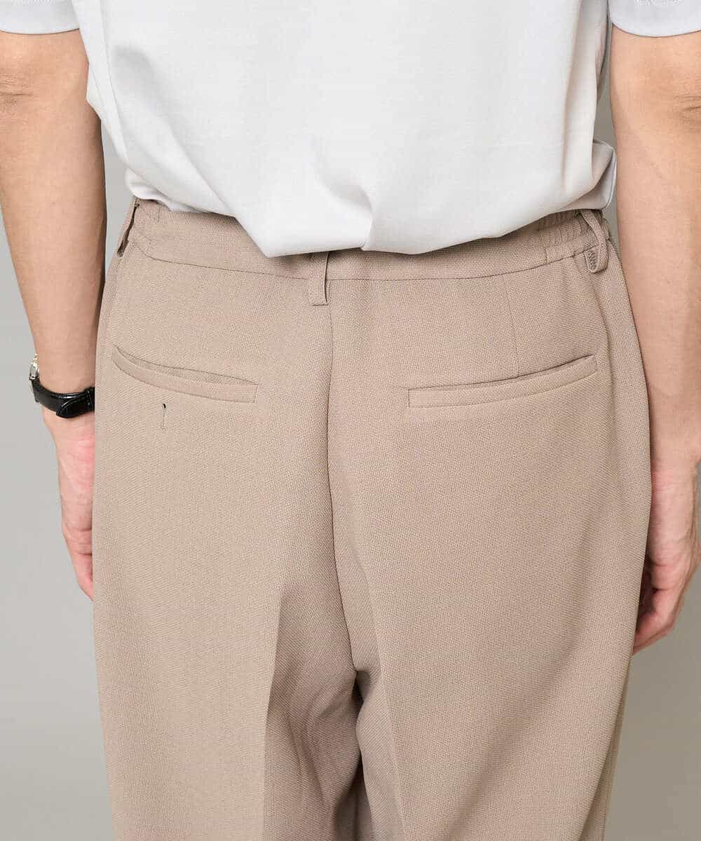 KHLFD13069 a.v.v MEN(アー・ヴェ・ヴェ) 【イージーケア/洗濯機で洗える/毛玉になりにくい/ストレッチ】メッシュストレッチワンタックワイドイージースラックス ダークグレー