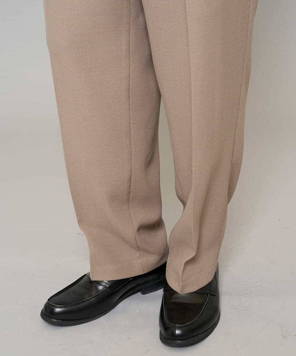 KHLFD13069 a.v.v MEN(アー・ヴェ・ヴェ) 【イージーケア/洗濯機で洗える/毛玉になりにくい/ストレッチ】メッシュストレッチワンタックワイドイージースラックス ダークグレー