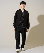 KHLFD14069 a.v.v MEN(アー・ヴェ・ヴェ) 【イージーケア/洗濯機で洗える/速乾/毛玉になりにくい/ストレッチ】メランジストレッチ１タックワイドイージースラックス アイボリー