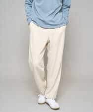 KHLFD14069 a.v.v MEN(アー・ヴェ・ヴェ) 【イージーケア/洗濯機で洗える/速乾/毛玉になりにくい/ストレッチ】メランジストレッチ１タックワイドイージースラックス アイボリー