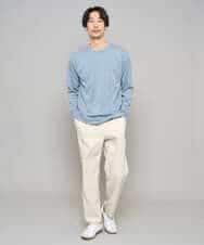 KHLFD14069 a.v.v MEN(アー・ヴェ・ヴェ) 【イージーケア/洗濯機で洗える/速乾/毛玉になりにくい/ストレッチ】メランジストレッチ１タックワイドイージースラックス アイボリー