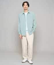 KHLFD14069 a.v.v MEN(アー・ヴェ・ヴェ) 【イージーケア/洗濯機で洗える/速乾/毛玉になりにくい/ストレッチ】メランジストレッチ１タックワイドイージースラックス アイボリー