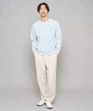 KHLFD14069 a.v.v MEN(アー・ヴェ・ヴェ) 【イージーケア/洗濯機で洗える/速乾/毛玉になりにくい/ストレッチ】メランジストレッチ１タックワイドイージースラックス アイボリー