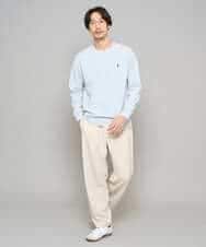 KHLFD14069 a.v.v MEN(アー・ヴェ・ヴェ) 【イージーケア/洗濯機で洗える/速乾/毛玉になりにくい/ストレッチ】メランジストレッチ１タックワイドイージースラックス アイボリー