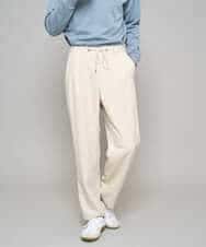 KHLFD14069 a.v.v MEN(アー・ヴェ・ヴェ) 【イージーケア/洗濯機で洗える/速乾/毛玉になりにくい/ストレッチ】メランジストレッチ１タックワイドイージースラックス アイボリー