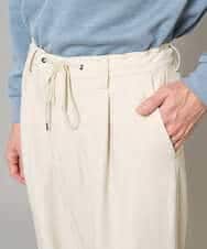 KHLFD14069 a.v.v MEN(アー・ヴェ・ヴェ) 【イージーケア/洗濯機で洗える/速乾/毛玉になりにくい/ストレッチ】メランジストレッチ１タックワイドイージースラックス アイボリー